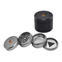 Aluminum Alloy 4 Parts Herb Grinder Weed Grinder Aluminum Alloy Magnet Connection Grate And Mesh 63mm Herb Crusher